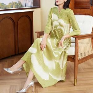 Váy Xếp Ly Phong Cách Nhật Bản Dáng Chữ a Dài Tay Rộng Rãi Thiết Kế Giảm Béo Cho Mùa Xuân Thu Cỡ Lớn Chất Liệu Polyester