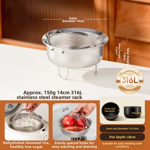onlycook | Rice Broth Separator Stainless Steel Rice Steamer