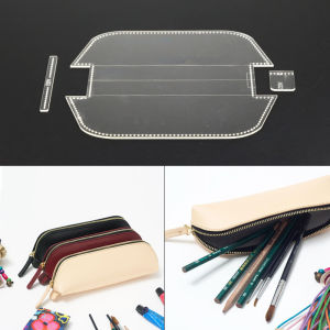 3Pcs/set Acrylic Pen Pocket Leather Template Set DIY Home Handwork Leathercraft Sewing Pattern Tools Pencil Box Pencil Case
