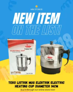 Teko Listrik Mug Elektrik Electric Heating Cup Diameter 14cm