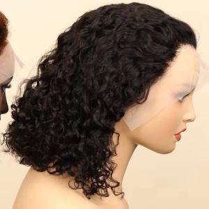 Mái Tóc Giả Bob Sóng Nước 200% Với Phần Lace Trước 13x4 Chất Liệu Ren Thụy Sĩ Trong Suốt Tóc Người Màu 99J Burgundy 4/350 4/27 Màu Đen.