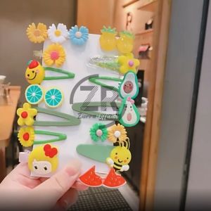 Jepitan Rambut Korea Anak Perempuan Motif Bunga 1 Set 14 Pcs Aksesoris Rambut Perempuan AK109 ZIORRA