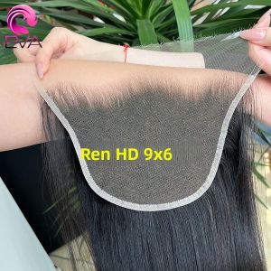 Tóc Giả Eva Hair HD Lace Closure 9x6 13x6 13x4 Frontal Only Tóc Người Remy Thẳng Và Sóng Body Có Đường Ngôi Tự Do Nút Tẩy Trắng Đã Tỉa Sẵn.