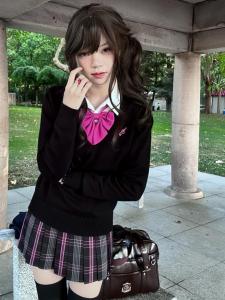 Princess Diary Original Barbie JK Uniform Spicy Girl Pink Black Spicy Girl School Sweet Cool Pink Cat Fish Novelty Polyester Fiber