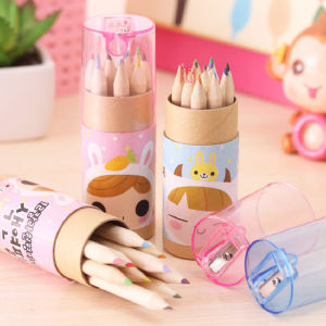 1718 Shop | Pensil Warna + Tutup Peraut Isi 12pcs Set Mini Alat Tulis Perlengkapan Sekolah Pensil Mewarnai Bahan Kayu Ramah Lingkungan Krayon Kuas Pen Pulpen Balpoin Set Kotak Pensil