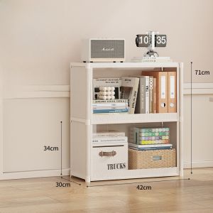 Decorative Bookcase with Door Dustproof Storage Shelf Student Home Use Book Storage Cabinet Wall Floor Standing Dormitory