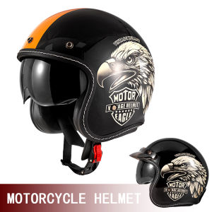 Cruise retro motorcycle semi-helmet motorcycle three-quarters helmet summer four-season breathable electric vehicle helmet safet