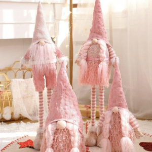 Christmas Pink No-Face Old Man Decoration