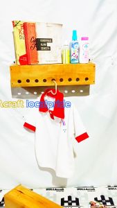 Rak KAPSTOK Kayu kombinasi Gantungan Baju/rak dinding minimalis aestetic/RAK AMBALAN KAYU
