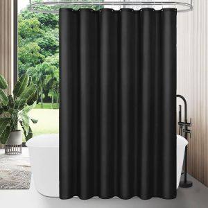 Bathroom Shower Curtain PEVA Waterproof Bathtub Bathing Curtains Easy Clean and Wipe Mildew Proof Shower Curtains with Hooks