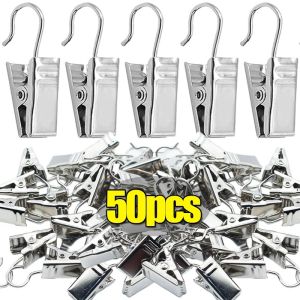 10-50PCS Iron Curtain Clip with Hook Multifunctional Laundry Hanging Spring Clip Clothes Hanger Durable Curtain Accessories