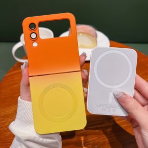 Ốp Điện Thoại Silicone Mềm Chống Sốc Hai Màu gradient Từ Tính Cho Samsung Galaxy Z Flip 4 Z Flip 3