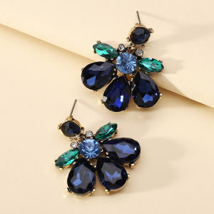 Fashion Design Decor Wedding Party Pendant Jewelry Luxury Charm Shiny Crystal Geometric Dangle Earrings For Women Accessories