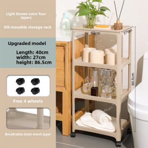 CHAHUA | Bathroom Corner Storage Rack Multi-Level Mobile Plastic Cart