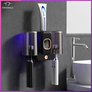 HKStorage D-Isinfection ผู้ถือแปรงสีฟันอัจฉริยะฆ่าเชื้ออัลตราไวโอเลต D-Isinfection Hole ฟรีชั้นวางแปรงสีฟันติดผนัง