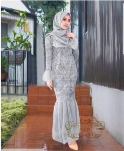 Pakaian Gamis Perempuan Dewasa Terbaru Maxi Christalia Matt Brokat Furing tille Ukuran Jumbo Model kekinian dress Wanita Good Quality Premium
