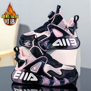 รองเท้ากีฬาเด็กผู้หญิง ฤดูหนาว 2023 รองเท้าวิ่งกันลื่น พื้นยาง รองเท้าเด็กผู้หญิง รองเท้าหนัง PU รองเท้าเด็กผู้ชาย รองเท้าเด็ก