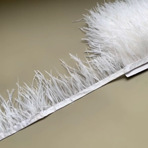 100CM Natural ostrich Feather Trim Ribbon Crafts DIY Boho Wedding Dresses Sewing White Plume Tape Party home decoration