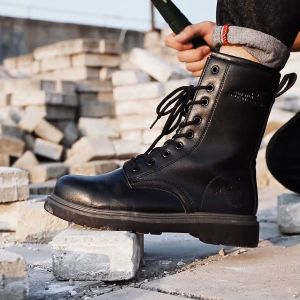 Prelesty Profesional Sepatu Safety Boots Tinggi Pria Cowok Outdoor Septy Ujung Besi Kerja Septy Anti-smash Proyek Olahraga Lapangan 312