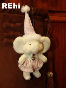 REhi Original Plush Toy Bag Charm High Hat Elephant Fun Cute Vehicle Hanging Decoration Soft Stuffed Animal Accessory