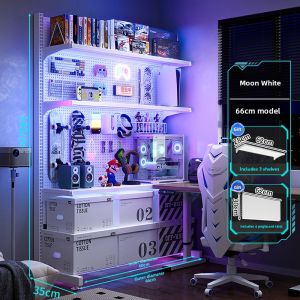 Modern Minimalist Metal Storage Rack Stand Computer Desktop Transformation Decorative Hole Board Organizer No Drilling Required