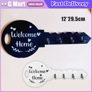 Key Holder Wall Organizer - Farmhouse Entryway Decor with Multi-Hook Design Vintage Wooden Coat Rack for Home & Cabin