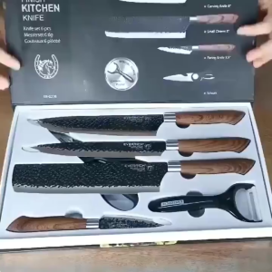 Hotwave 6 pcs Black Ceramic Knife Set and Kitchen Tool Set Anti-slip Handle Multifunction non-stick