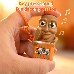 Stick Man Tung Tung Tung Sahur Fidget Toys Tungtungtung Anime Wooden Stick Man Figure with Keychain Collectible Decorative Gift