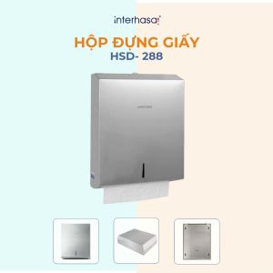 Hộp đựng khăn giấy Inox 304 treo tường INTERHASA HSD-228 (304B) có khóa cho nhà vệ sinh & nhà bếp