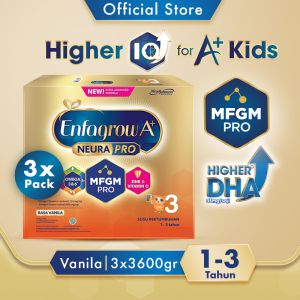 [Paket isi 3] Enfagrow A+ 3 Susu Formula 1-3 Tahun Rasa Vanila 3600gr