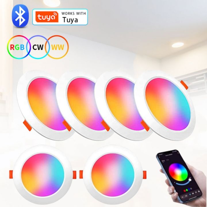 Tuya Smart LED Downlight Bluetooth Recessed Led Spot Lights 10/15W AC85 ...