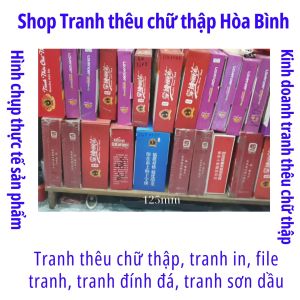 Tranh thêu chữ thập Hoa Khai Phú Quý A139 – Tranh hoa mẫu đơn