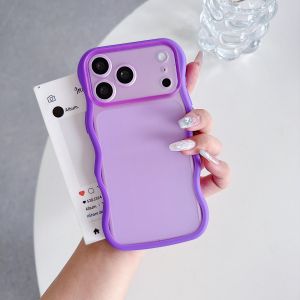 Ốp Điện Thoại Chống Sốc Mờ Cho iPhone 18/17/16/15/14/13/12/11 Pro Max Với Họa Tiết Gợn Sóng Chất Liệu TPU Bảo Vệ Chống Xước Chống Trơn Trượt Màu Trơn