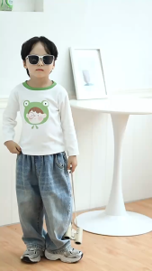 🔥พร้อมส่ง จากไทย🔥เสื้อยืดแขนยาวเด็ก 1-10 ปี ใส่ได้ทั้งเด็ก ชาย หญิง ผ้านิ่ม สวมใส่สบาย