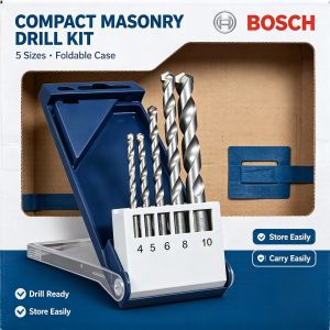Bosch | BOSCH Concrete Drill Bit Set 5Pcs 4/5/6/8/10mm Carbide Head Masonry Bits for Home Wall Renovation Work