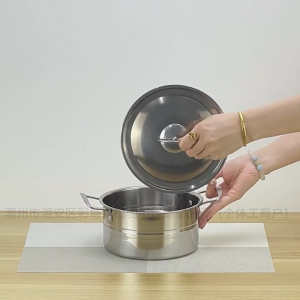 หม้อต้มสแตนเลส 24 ซม.มีฝาปิด