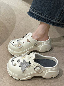 รองเท้าแตะแบบสวมสำหรับผู้หญิงในช่วงฤดูร้อน รองเท้าแตะแบบสวมที่มีพื้นหนา รองเท้าแตะชายหาดแบบสวมที่มีพื้นกันลื่นสำหรับกลางแจ้ง รองเท้าแตะแบบสวมที่สวมใส่สบาย