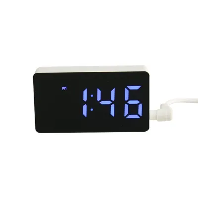 LED Electronic Watch Mirror Alarm Clock Home Furnishings Smart Small Tools Desk Digital Bedroom Decoration Table And Accessory