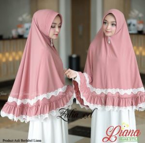 Kerudung jumbo renda 2/hijab instan jumbo renda liana/hijab rempel renda/by dhiaz collection