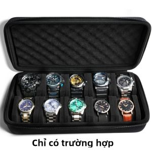 10 Khe Cứng Đồng Hồ Hộp Bảo Quản Hộp Đựng Màn Hình Người Tổ Chức Nylon Đồng Hồ Tủ Trưng Bày Cho Ý Tưởng Quà Tặng