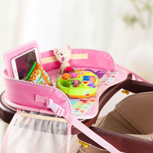 Car Child Safety Seat Dining Table Multi-functional Table Waterproof Baby Stroller Waterproof Cartoon Dinner Plate