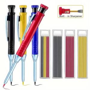 6-20 Chiếc 2.8 Mm Cơ Khí Chắc Chắn Thợ Mộc Bút Chì Có Dụng Cụ Mài Cho Chế Biến Gỗ Xây Dựng Đầu Dài 2B Thân Nhựa Bút Chì
