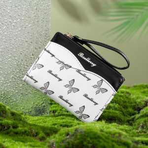Ví Cầm Tay Mini Nữ Baellerry In Hình Bướm Chất Liệu Da PU Ví Ngắn Có Nhiều Ngăn Đựng Thẻ Ngăn Đựng Chứng Minh Thư Và Ngăn Đựng Tiền Xu Có Khóa Kéo