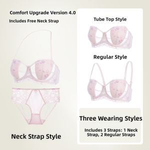 Seductive Red Lace Bridal Underwear Set For Full-Breasted Slimming