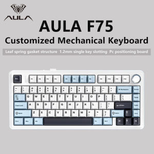 AULA | AULA F75 2.4G Wireless/Bluetooth/Wired Gaming Mechanical Keyboard RGB Customized 75% Layout OEM Profile Gasket Structure