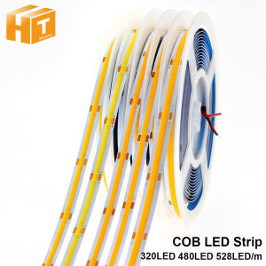 DC12V 24V COB LED Strip Light 320 480 528 LEDs High Density Super Bright Flexible COB LED Lights Warm/Natural White LED Tape for room ceiling bulb bar decoration