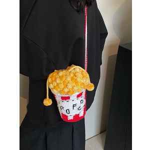 [Finished] Popcorn Crochet Bag DIY Woven Bag Cute Special-Interest Design Personalized Spoof Crossbody Bucket