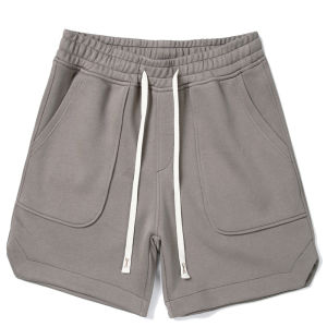 ผู้ชายถักสั้น กางเกงขาสั้น กลาง เอว ฤดูร้อน กางเกงลำลอง แฟชั่นวัยรุ่นขาตรง ผ้าฝ้าย กางเกงขายาว เข่าสูง 4 ส่วนแยก