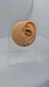 4mm stud stone earrings silver bilog  92.5 Italy silver jewelry (TUNAY NA SILVER)