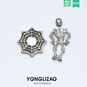 New Coros Shoes Crocs Accessories Shoe Flower Buckle Carluo Chi Shoe Decoration Zhibi Star Accessories DIY Metal Skull